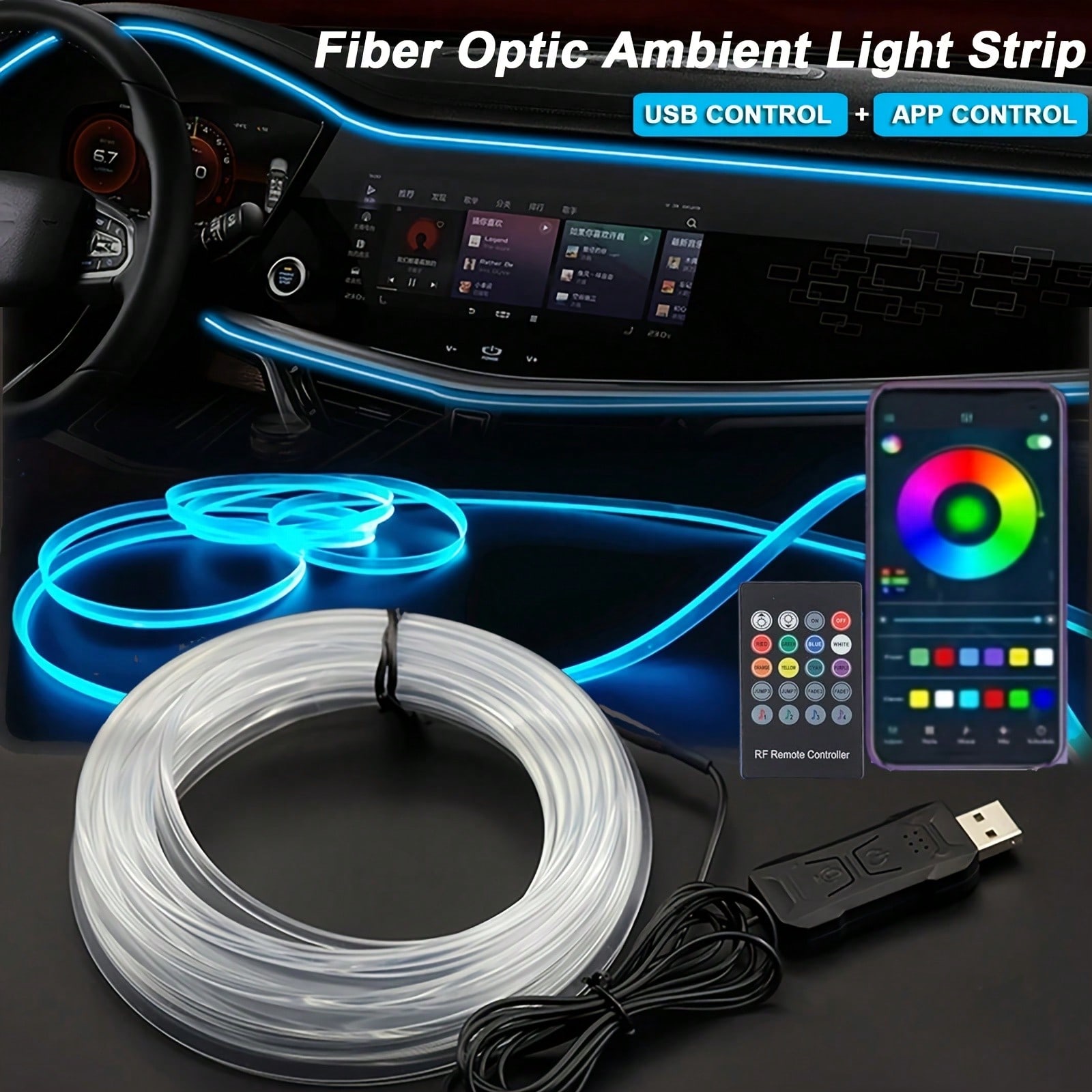 Desk Setup Diy - Car LED Strip Lights Interior Ambient