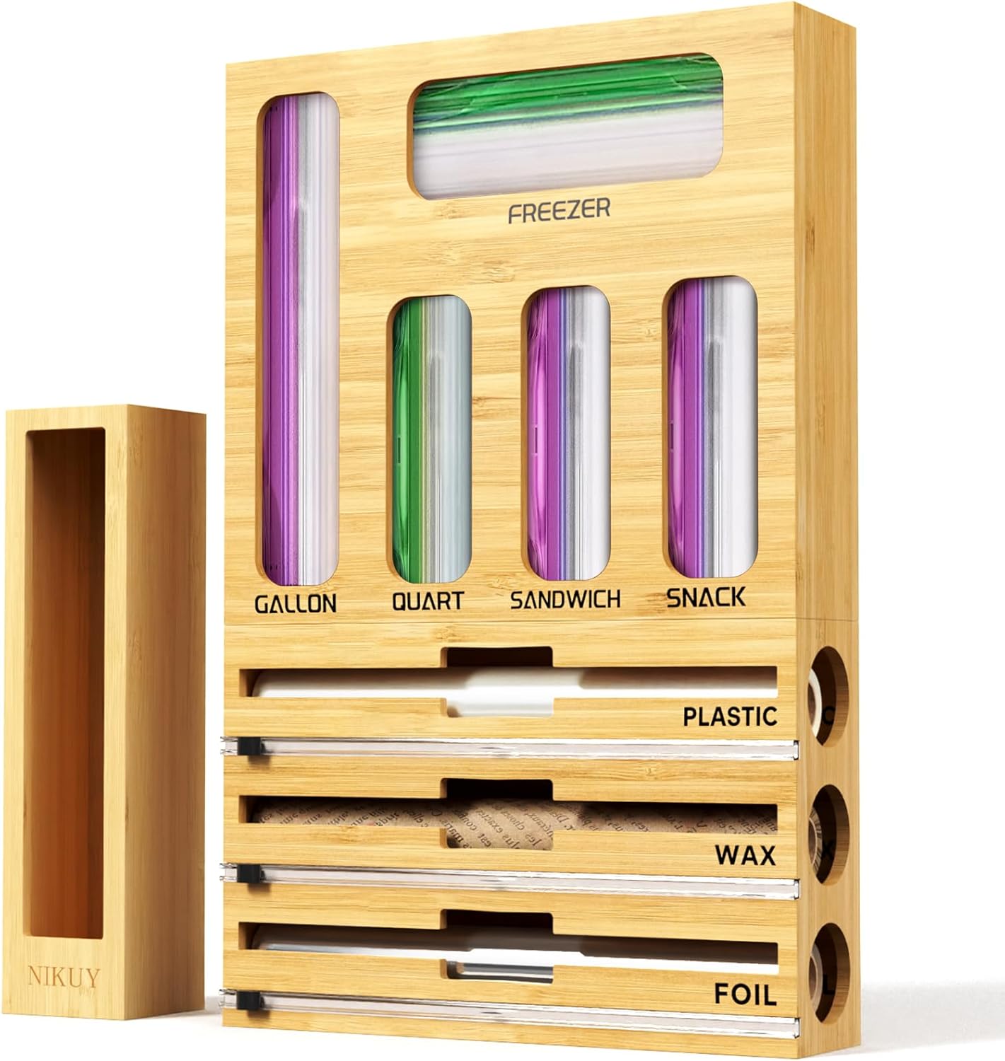 Drawer Organizer Bamboo - 9 IN 1 Bamboo Foil and