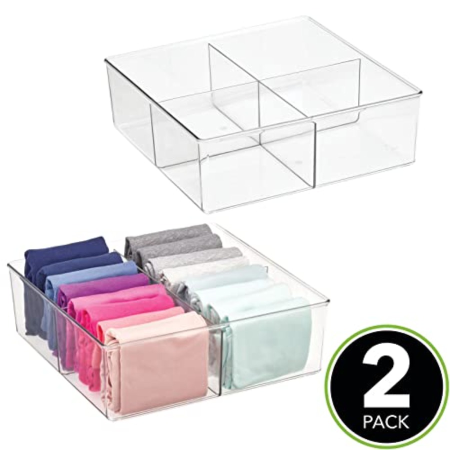 Plastic 4 Compartment Divided  – Drawer Organizer Bamboo Bewertung und Preis