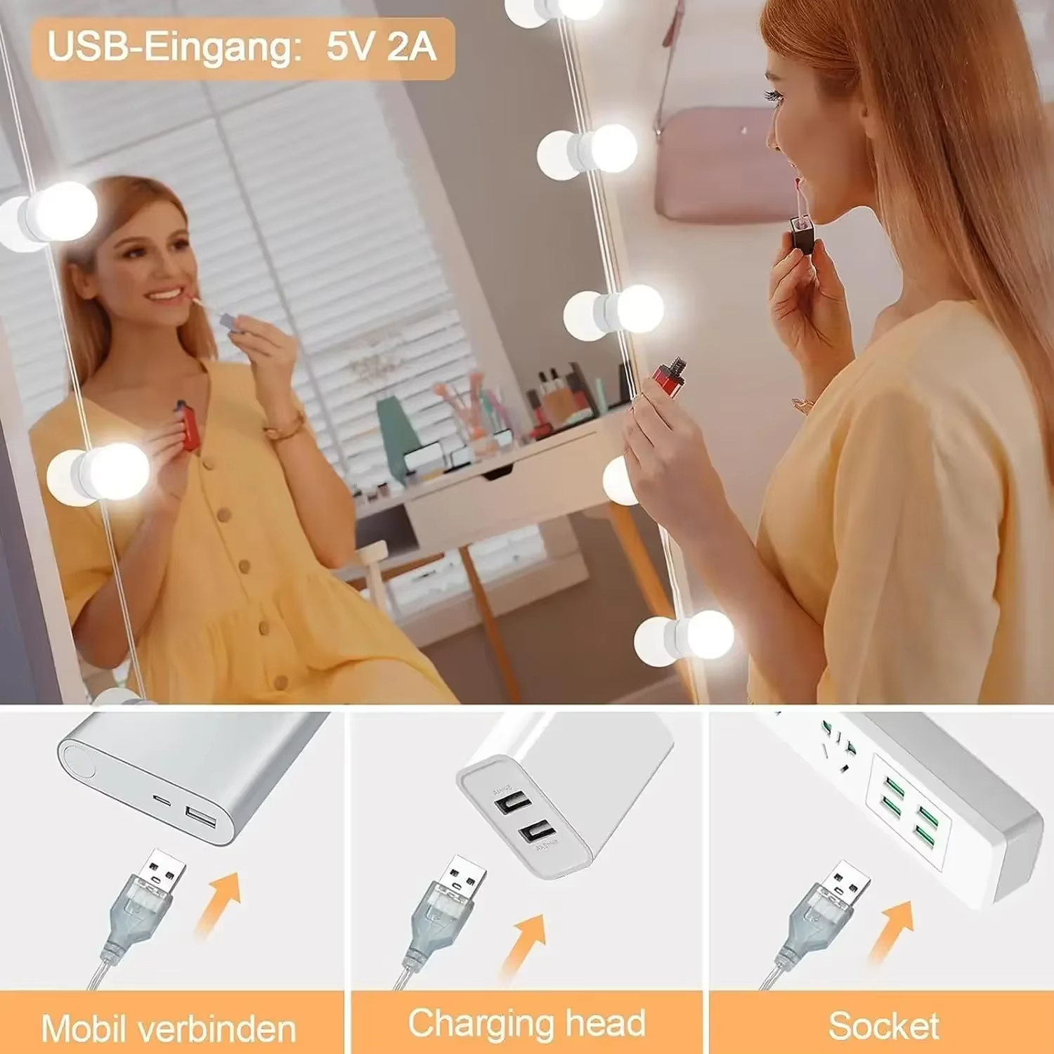 10LED Makeup Mirror Light Bulb – Led Desk Light Usb Bewertung und Preis