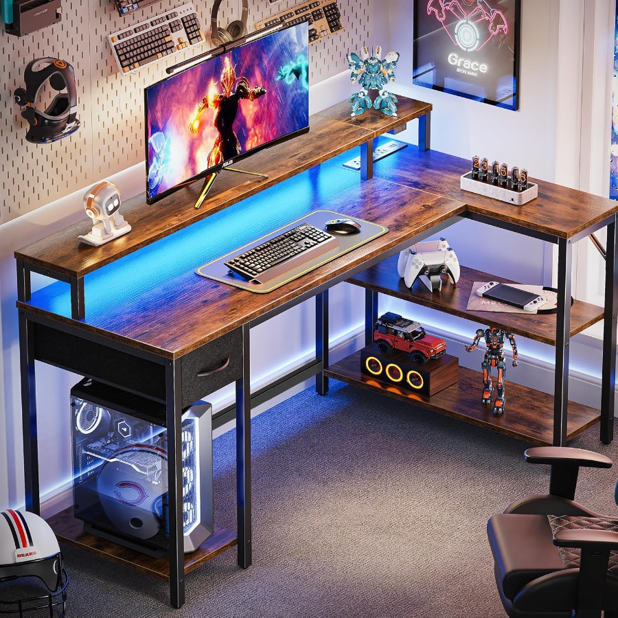 53 inch Reversible L Shaped De – Desk Setup Or Set Up Bewertung und Preis