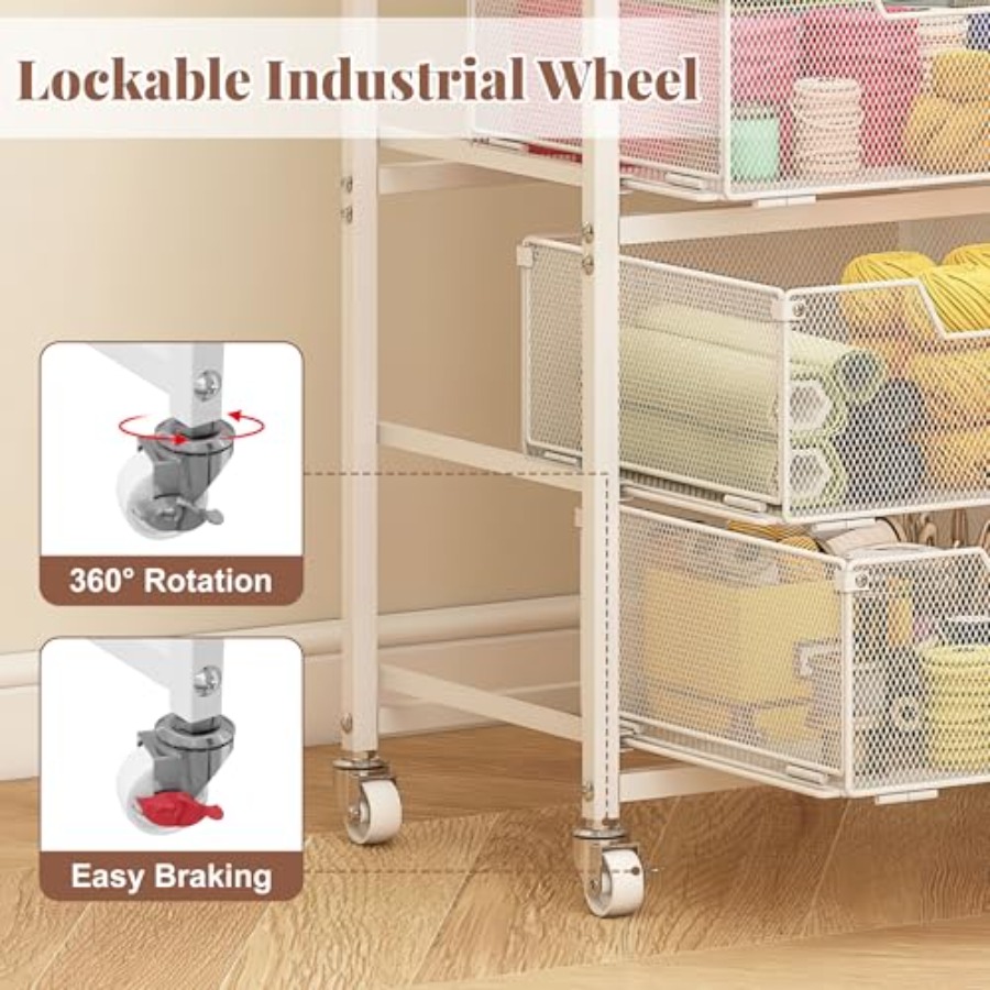 4-Drawer Rolling Storage Cart  – Drawer Organizer Bamboo Bewertung und Preis