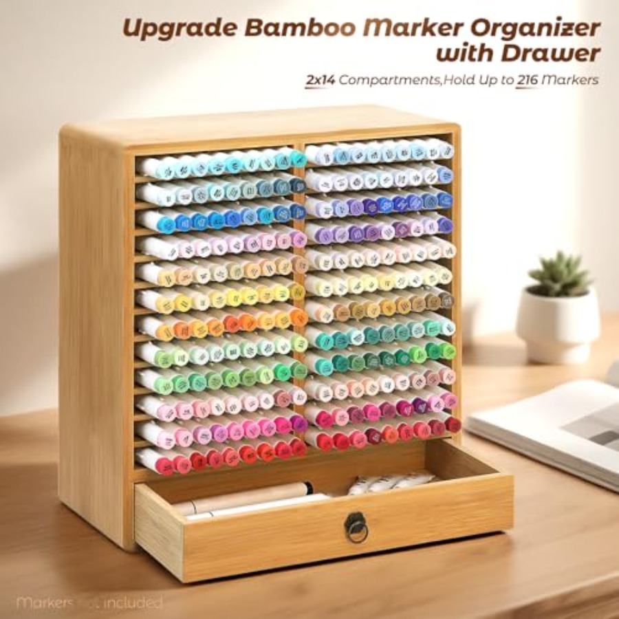 Marker Organizer for 216 Marke – Drawer Organizer Bamboo Bewertung und Preis