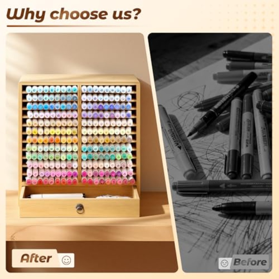 Marker Organizer for 216 Marke – Drawer Organizer Bamboo Bewertung und Preis