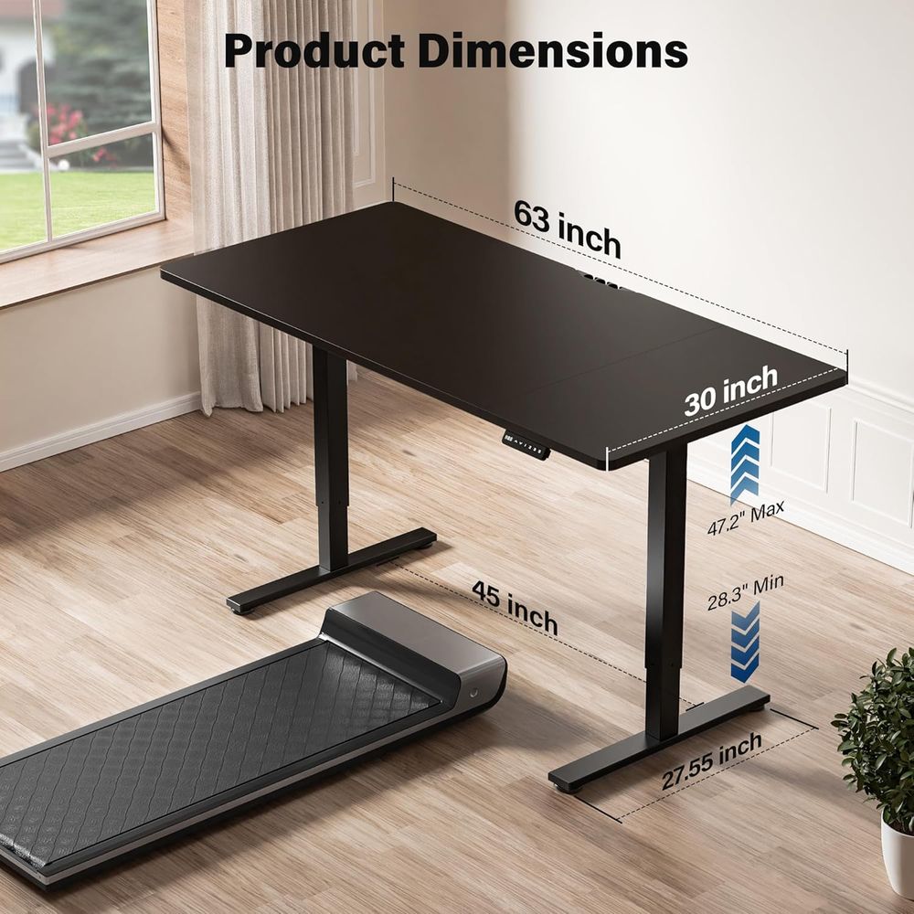 Large 63x30 Electric Adjustabl – Desk Setup Or Set Up Bewertung und Preis