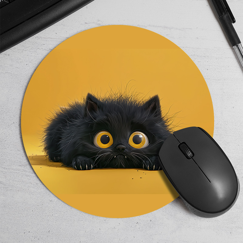 Cute Black Cat Round Mouse Pad – Desk Setup Or Set Up Bewertung und Preis