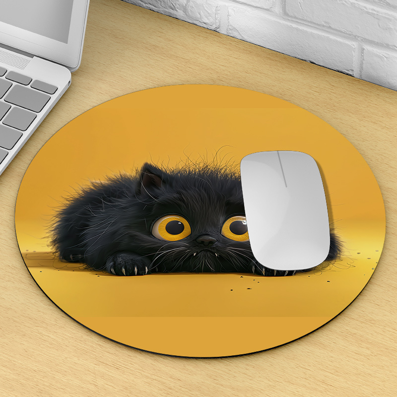 Cute Black Cat Round Mouse Pad – Desk Setup Or Set Up Bewertung und Preis
