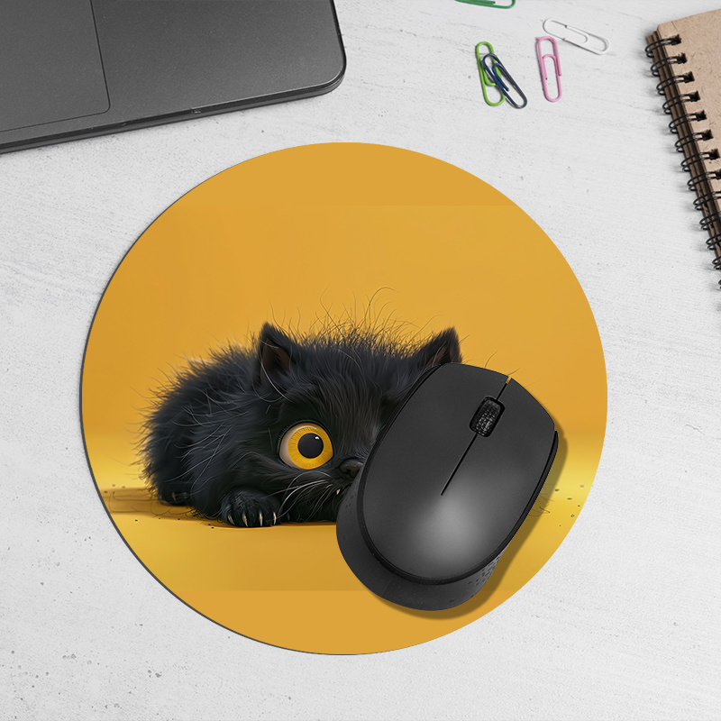 Cute Black Cat Round Mouse Pad – Desk Setup Or Set Up Bewertung und Preis