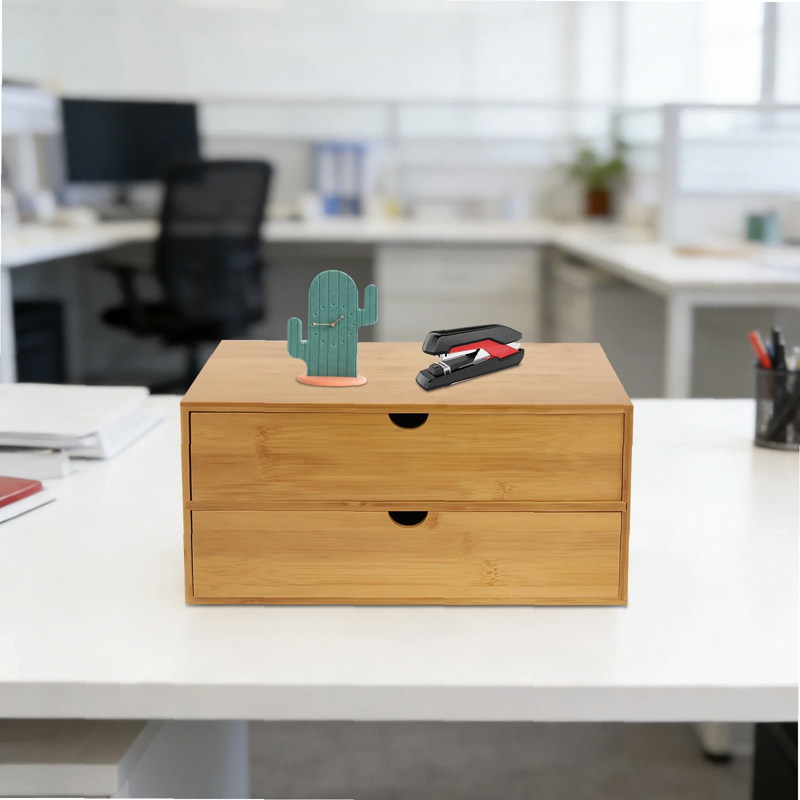 Desk Organizer, 2-Drawer Offic – Drawer Organizer Bamboo Bewertung und Preis
